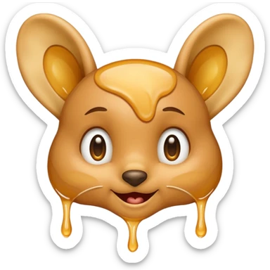 A big ear, with honey dripping on it sticker