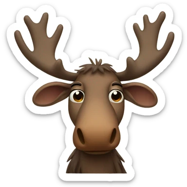 Sad moose sticker