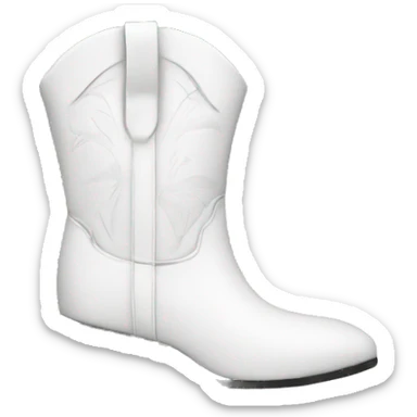 White cowgirl boot vase growing a palm tree  sticker