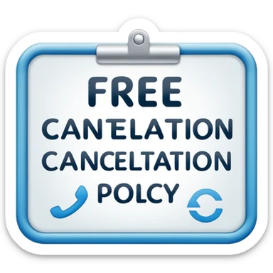 free cancellation policy sticker