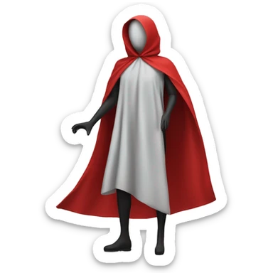 faceless mannequin flapping red cape sticker