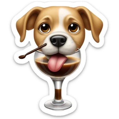 dog holding espresso martini sticker