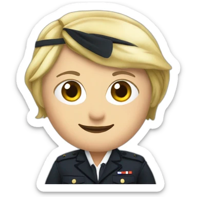 Marine le pen embrasse un noir sticker