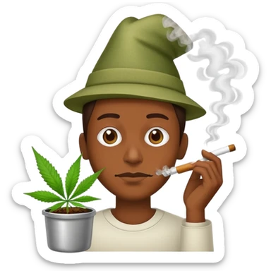 Pot head smoking dope sticker