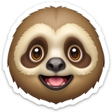 Cinematic Comical Sloth Portrait Emoji, Head tilted dramatically with an exaggeratedly shocked expression, featuring a slow, adorably sluggish form with wide, comically expressive eyes full of humorous disbelief, Simplified yet hilariously expressive features, highly detailed, glowing with a slightly sassy, lazy glow, high shine, dramatic yet playful, stylized with an air of quirky, unhurried attitude, soft glowing outline, capturing the essence of a meme-worthy sloth that looks ready to side-eye its way into viral fame! sticker