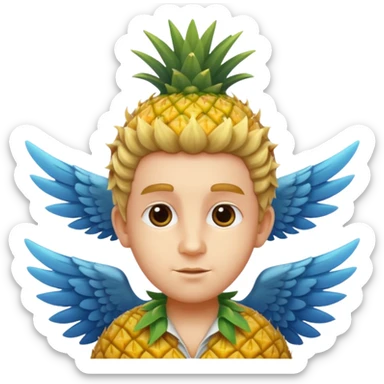 Castoro con le ali e con i capelli a forma di ananas  sticker