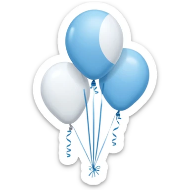 that the balloons be light blue and white sticker