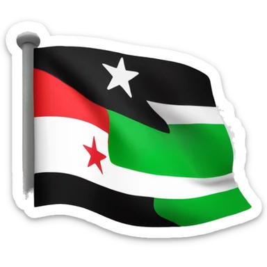 Syria Flag that green up and black down and white in the middle with 3 red stars sticker