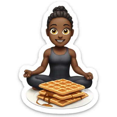 Gymnast eating waffles sticker