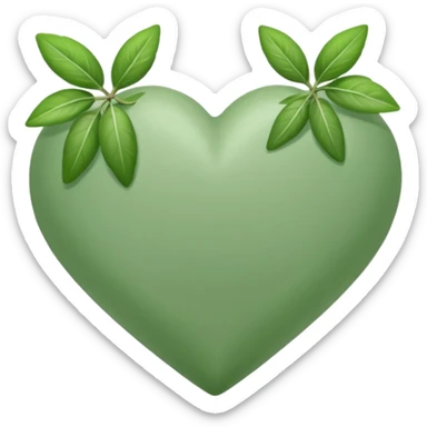 green sage heart full sticker