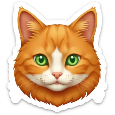 cute orange tabby cat with green eyes sticker