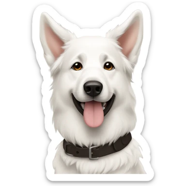 three white shepherds sticker