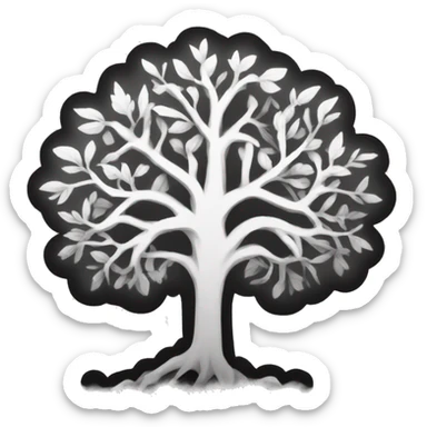 arbre de vie en noir et blanc sticker
