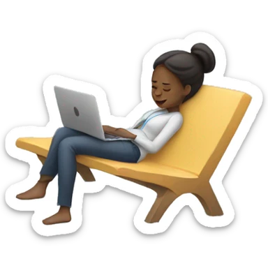 A girl taking break from work to catch napping sticker