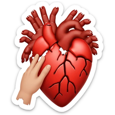 Corazón de manos roto  sticker