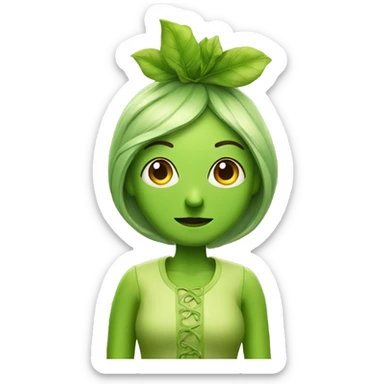 Lady dressed as a sprout  sticker