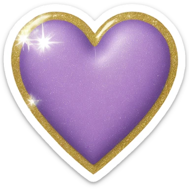 light purple heart with glitter sticker