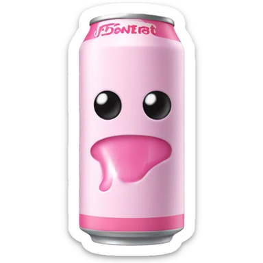 Energy drink pastel pink monster sticker
