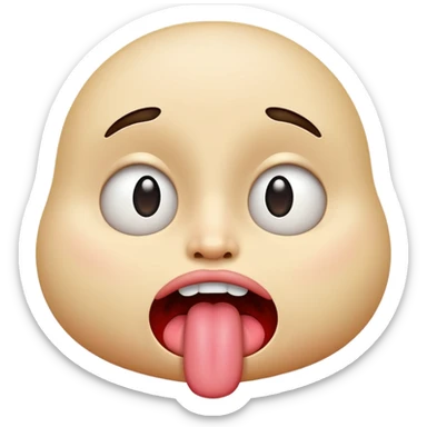 nervously sticking out tongue emoji sticker