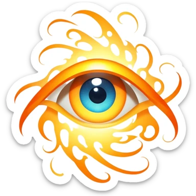 A mirage entity that appears as a shimmering, ever-shifting silhouette with eyes of swirling heat distortion, capable of creating duplicate illusions of itself that can solidify briefly to attack. sticker