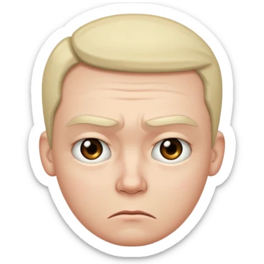 frowning face with lowered eyebrows sticker