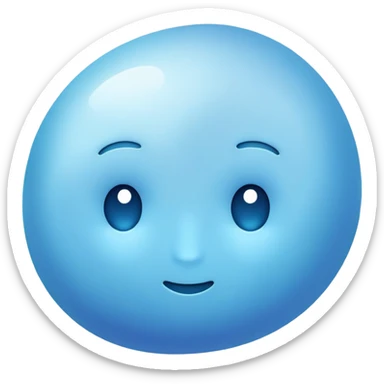 very irregular light blue spot, abstract blob, no faces, no facial features, just a color shape sticker