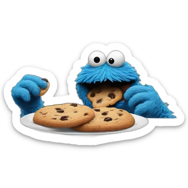 Cookie monster eating a cookie sticker