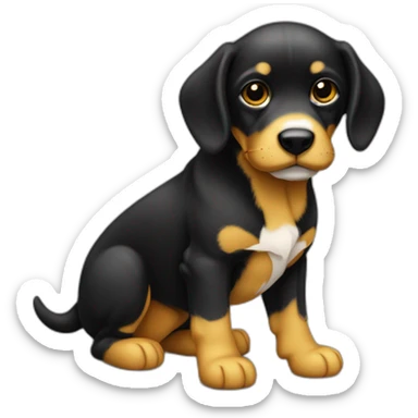 cachorro preto e amarelo sem manchas brancas sticker