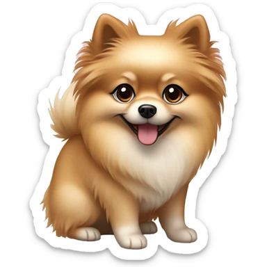 Cream Pomeranian with dark hair girl  sticker