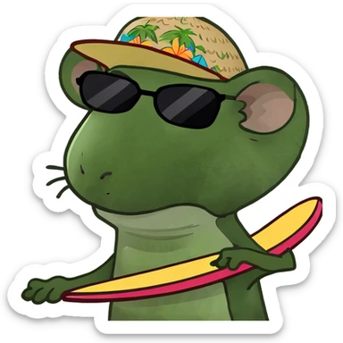 Rat surfing  sticker
