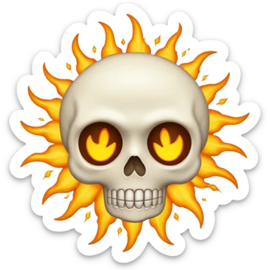 Cette emoji 💀fusionne avec celui la 🤯 sticker