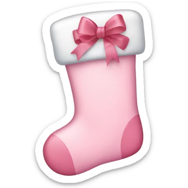  light pink Christmas stocking with bow sticker
