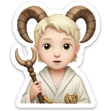 CHILD WITH RAM HORNS sticker