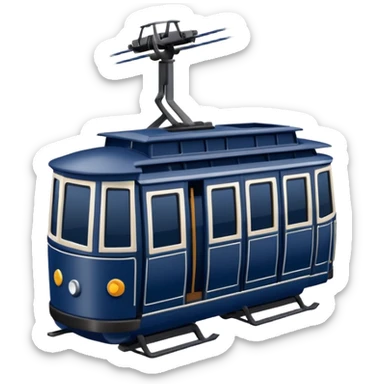 create an emoji of a cable car for a skiregion. dark navy blue colour and the word Lenk on it.  sticker