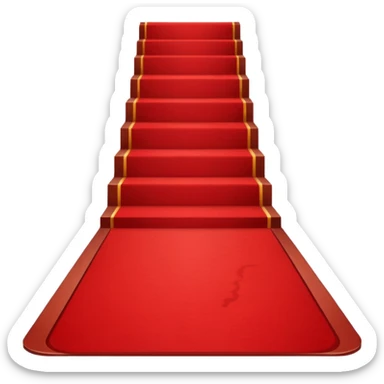 Minimalist emoji-style sticker of a blood-red carpet shaped like a thick trail or drop, flat vector design, no shadows. sticker