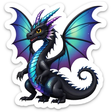 black dragon with butterfly wings sticker