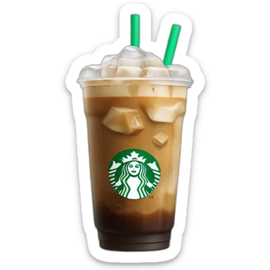 Starbuck ice coffee with ice cubes sticker