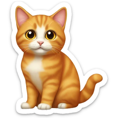 Orange munchkin cat sitting  sticker