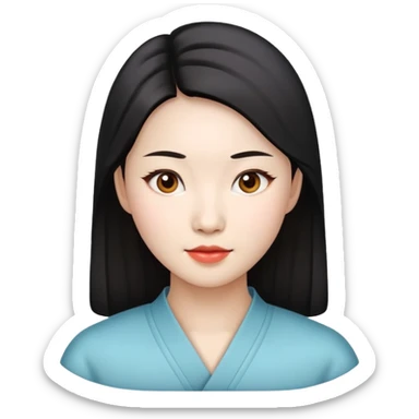china woman photorealistic sticker