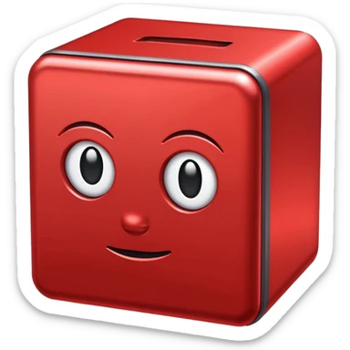 Boxy red sticker