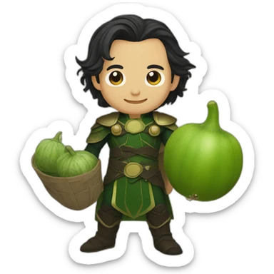 Loki with bottle gourd sticker