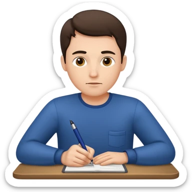 light man writing sticker