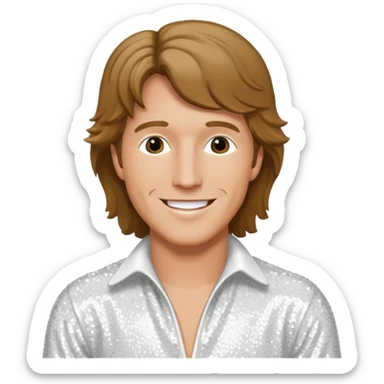 Andy Gibb with white sequin outfit sticker