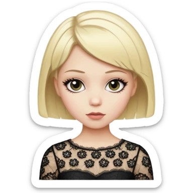 pretty short hair gothic blond baddie with eyeliner lace clothes sticker