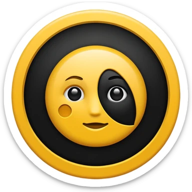 Un rond jaune foncé avec une étoiles noire au milieu sticker