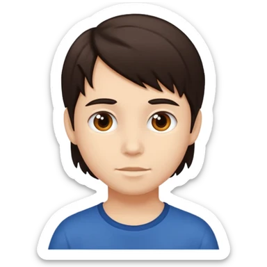 Young kids face darker hair sticker