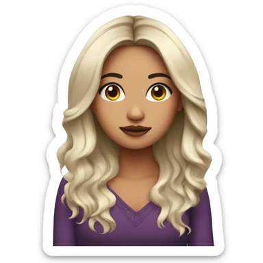 A beautiful Mexican girl with long lashes and layered hair  sticker