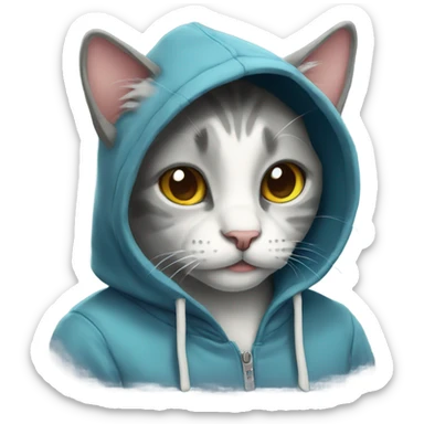 Cat wearing hoodie  sticker