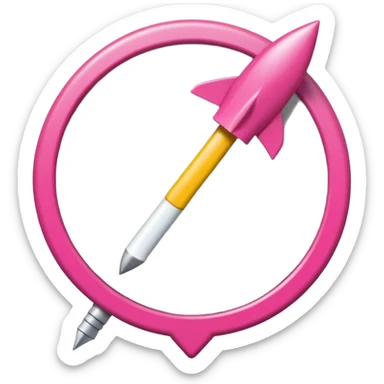 fleche directionelle blache sur fond de couleur rose sur un bouton   sticker