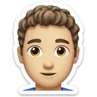 Luca sportsman with darkbrown hairs and blue eyes sticker